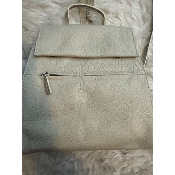 Ladies Ivory Leather Backpack Made in Italy main image 4